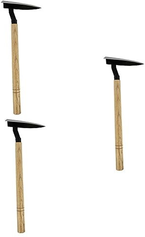 Yardwe 3 Piezas De Azada De Madera Triangular Azada De Azadas De Mano para Agricultura Azada De Deshierbe Japonesa Desbrozadora De Césped Herramienta Excavadora De Mano Pala
