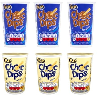 Chocolate Dipping Mini Bundle - Chocolate Dips 3x28g & Milk Dips 3x28g - Melted Milk & Chocolate with Biscuit Sticks