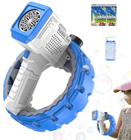 Bubbla maskingevär för barn, automatisk bubbelpistol, 6 000 färgglada bubblor per minut bubbelleksak, handhållen tyst bubbeltillverkare, sommarleksak för elektriska bubblor