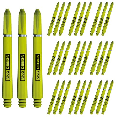 WINMAU Michael Van Gerwen MvG Design Grün Medium Nylon Dartschäfte (Schäfte) – 10 Sets pro Packung (insgesamt 30 Dartschäfte)