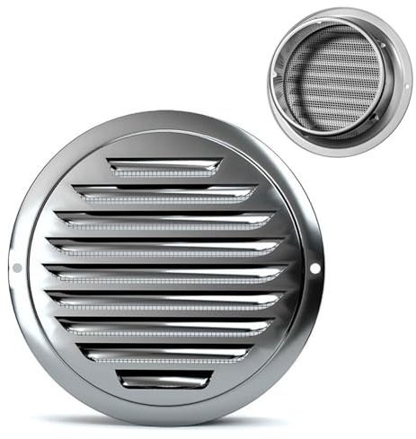 HDNSYNE Stainless Steel Air Outlet Vents Soffit Vents, External Plumbing Vent Rugged Weatherproof, with Blinds, RV Fireplace Round Ventilation Cover Flat Ducting Air Vent, Beautiful HomeDecoration