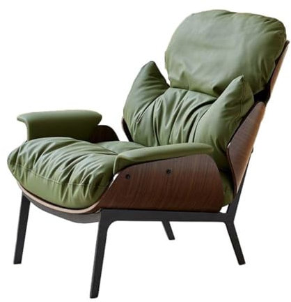 YCZHD Relaxsessel Single Person Sofa,Moderner Akzentstuhl mit Armlehnen,Bequemer Ledersessel,Gepolstertes Einzelsofa,Lesestühle Living Room Creative Stuhl(Color:Grün)