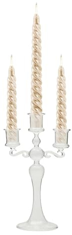 -Mousse-Handgelenkauflage – 3-Armiger Kerzenhalter, Glas-Kerzenhalter | Transparenter Kandelaber-Kerzenhalter Mit 3 Zweigen, Kerzenhalter-Mittelstück Für Themenpartys, Tischdekoration, Esszimmer
