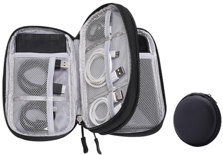 SSKHE 2 bolsas organizadoras de cables, organizador de accesorios electrónicos de doble capa, bolsa universal de viaje, bolsa organizadora de accesorios electrónicos, bolsa organizadora de cables