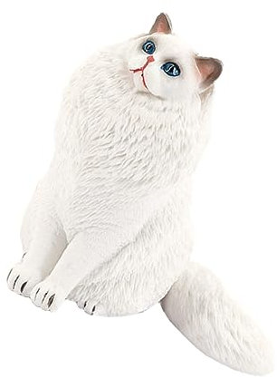 BESTonZON Marionetten-Katze-Ornament Süße Katzenfiguren Mini-katzenfiguren Simulations-katzenmodell Katzenfiguren Spielzeug Katzenspielzeug Für Kinder Lebensechte Katzenfigur Weiß Plastik