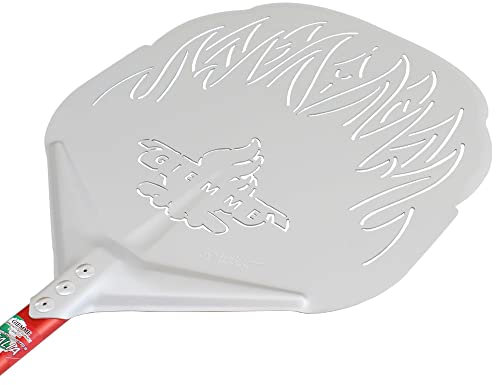 GIEMME Pelle à Pizza en Aluminium, Usage Professionnel, Pizzas de 36 cm, Pour fours d'une profondeur de 40 à 50 cm (Tête de 36 cm ø en aluminium, Longueur du manche 60 cm)