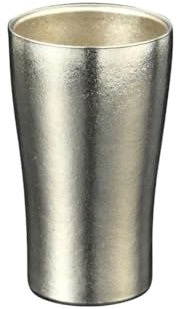 WUJIHE Bierbecher, 300 ml, doppellagig, reines Titan, Wärmedämmung, Verbrühungsschutz, Tee-Werkzeug, Trinkutensilien, Milch-/Kaffeetasse (Silber)