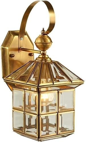 HSTBLEOO Luminaire extérieur Décoration de pelouse Clôture Villa Cour Pavillon Paysage Cuivre Nostalgique