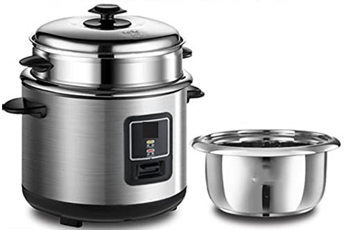 THEGA Rice Cooker - Stainless Steel Household Rice Cooker, Uncoated Healthy Rice Cooker, Steam Up And Down Boil Digital Slow Cooker, Thickened Liner, Rapid Heat Conduction(5L)