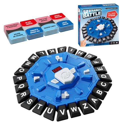 Usper Buchstaben Spiel Rasende WöRter Deutsch Gesellschaftsspiele FüR Erwachsene, Wortspiel Think ABC WöRter Sturm Spiel Buchstabenspiel Mit 26 Wortspiel Words Mit Timer (Blau Deutsch)