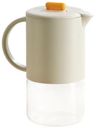 Glass Juice Pitcher, Heat Resistant Jug, Easy Clean Tea Container, 9.06x7.6x4.72 inches, Airtight Beverage Dispenser, 1500ml Serveware for Iced Drinks, Fridge Storage