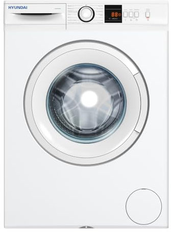 Hyundai Lavadora 6 Kg Carga Frontal Blanco HL6000DD. 2100W, 1000rpm, 15 Programas, Función Stop&Go, Clase de Eficiencia Energética D