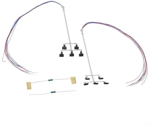 N Scale Street Light Model 10cm 2 Pack Square Lights with Wires for Train DIY Layout, Compatible with 3V Power Supply