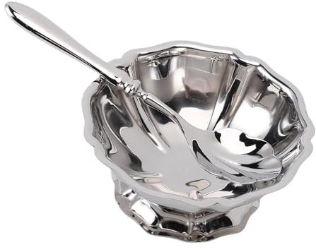 Sorandy Eisbecher aus Edelstahl, Dessertschale mit Fuß aus Edelstahl 304 für Eiscreme und Obst, Stilvoll und Funktional, Ideal Zum Dekorieren Ihrer Küche