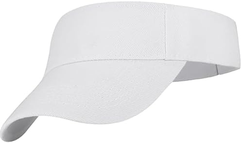 Sun Visors For Women,Visor Hat, Lightweight Sun Visor Hat,Women Ponytail Baseball Cap Adjustable Sport Outdoor Plain Visor Cap Golf Tennis Hats for Women Men (UK, Numeric Height, 2, White, 01)