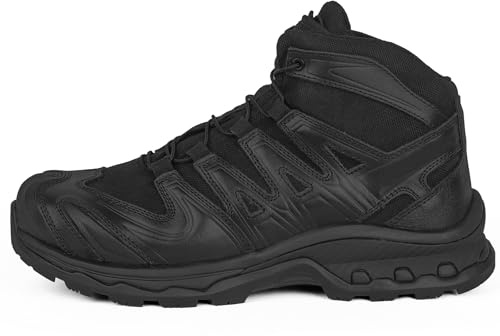 LUDEY Botas de Senderismo Hombre Mid Zapatillas Trekking Botas Montaña Antideslizante Zapatos de Senderismo Hombre Resistente a los Pinchazos Negro 42EU