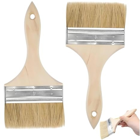 2 pinceles de pintor, pinceles, pinceles, pinceles, pinceles planos, pinceles de barniz, pinceles planos con mango de madera, juego de pinceles, para pintar, pintar, pintar, pincel de madera para