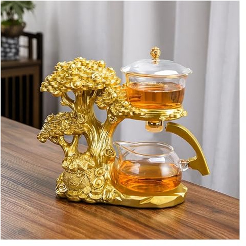 MOBYGKFY Théière automatique créative, infuseur à thé, Diversion d'eau, service à thé en verre résistant à la chaleur