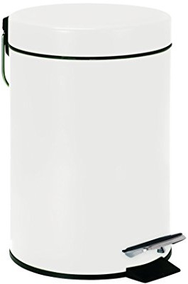 Wenko 19588100 Kosmetik Treteimer - 3 Liter, Stahl lackiert, ø 17 x 25 cm, weiß-mattiert