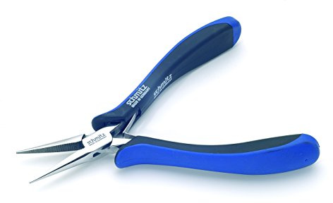 Spitzzange 140mm - schmitz 4201HS22 - gerade, lange Greif-Backen ohne Verzahnung - ESD/EGB - Dissipative/Ableitend - Durchgestecktes Zangengelenk für den Profi - Made in Germany - Solingen