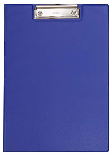 Maul Schreibmappe mit Folienüberzug, Aufklappbares Klemmbrett, Innentasche, Größe A4 hoch, Blau, 2339237, 1 Stück (12er Pack)
