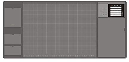 Retro Multifunktion Schreibtischunterlage wasserdicht PU Computertischmatte Mauspad mit Kalender, für Büro & Zuhause I Kalendarium 2021 2022 - Maße 32,8 x 70 (Grau)