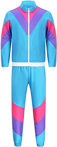 cuteDIY 80er 90er Trainingsanzug Damen Herren | Dicker Stoff, Echte Taschen, Wiederverwendbar | Kostüm für Karneval Fasching Mottoparty