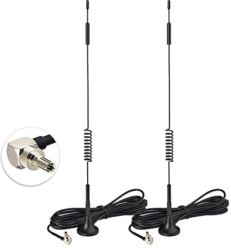 Bingfu 4G LTE Antenna CRC9 Aerial 7dBi Magnetic Base External 4G Aerial with 3Meter/9.84ft (2 Pack) CRC9 Male Adapter Extension Cable for Huawei MIMO Homematic Router WIFI 3G/2G Hospots