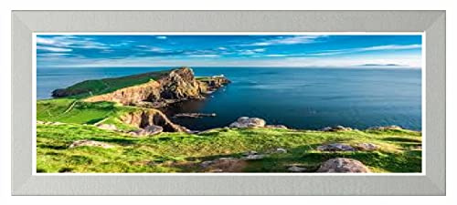 Flat Photo Frames Panoramic Picture Framers Real Wood Poster Frames Silver 25cm x 50cm Acrylic Glass Wall Decoration Frames