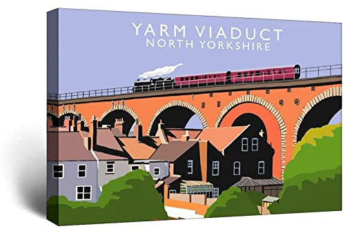 JEYUAN Kunstwerk Malerei Leinwanddrucke Yarm Viadukt North Yorkshire Poster Wohnzimmer Schlafzimmer Malerei Kunstwerk 60x90cm Kein Rahmen