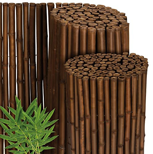 Sol Royal Premium Bamboo Fence 100x250cm B23 Dark Brown - canne di bambù indurite di Alta qualità Ø 2-3cm, Recinzione in bambù Resistente alle intemperie per Uso Interno ed Esterno