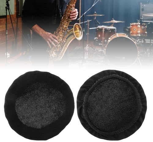 MuzcYM 2pcs Riutilizzabile Poliestere Cotone Sax Tromba Tromba Corno Muto Cappello Copertura per Sassofono Contralto/Tromba Antipolvere e Silenzio, Polvere Strumento Fiato Copertura Corno