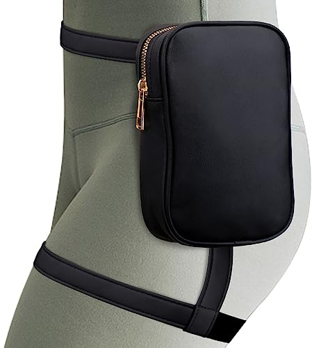 Peicees Womens Drop Leg Bag with Leg Strap Leather Thigh Bag for Motorcycle Costume Accessories Fashion Fanny Belt Pouch