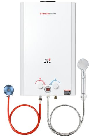 ThermoMate ZERO16 16L Gas Water Heater, Instant Outdoor Water Heater, Tankless Propane Gas Boiler, Use for Camping Showers, Horses Washing, RV Trip,Mobile Home Vacation