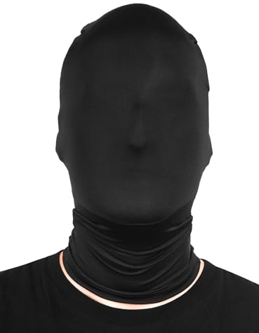 Maskworld Schwarze Phantom Maske - elastische Strumpfmaske aus Stoff - Kostüm-Accessoire für Karneval, Halloween & Motto-Party