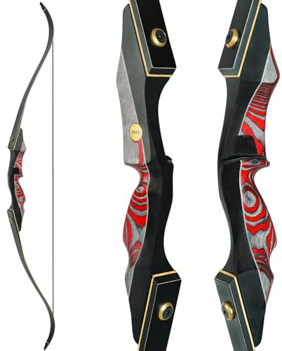 PMZ Recurve Bow and Arrow, Newset Professional Aldults Archery Hunting Bow, 60'' Wooden Takedown Bow, for Youth Beginners to Advanced Outdoor Practice & Hunting, Right Hand, 30 lbs