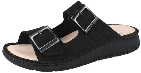 Finn Comfort FINNCO Cayman Soft Herren Pantolette schwarz Black Tangobuk Leder