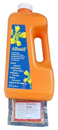 Albaöl Rapsöl mit Buttergeschmack 1x2l Großpackung und 50g Wendlers Kräutersalz