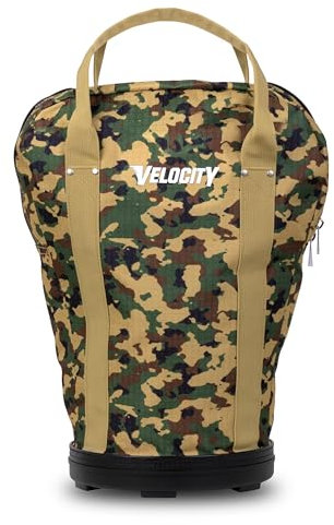 Velocity Heavy Duty Multipurpose Ball Bag with Durable Bottom - Holds up to 60-72 Balls - Ideal for Lacrosse, Baseball, Pickleball, Tennis & More, Camo, 1-Pack