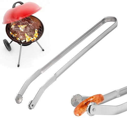 KKTONGXI Pince à saucisse BBQ,Pince à retourner les saucisses BBQ,Pince Retourne Saucisse, Pince de barbecue multifonctions de 38 cm.