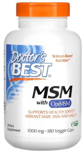 Doctor's Best - MSM with OptiMSM | Supports Healthy Joints and Skin - 1000mg - 180 Capsules