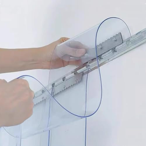 PVC Streifenvorhang Lamellen,Höhe225 x Breite300 Streifenvorhang Industrie Bausatz komplett vormontiert transparent für Ställe Paddocks Hallen