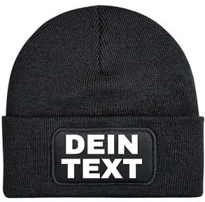 NIMAMA Kinder Beanie Mütze Bedrucken Lassen - Mit Wunschtext personalisiert - Individuell als Geschenk für Jungen und Mädchen selbst gestalten