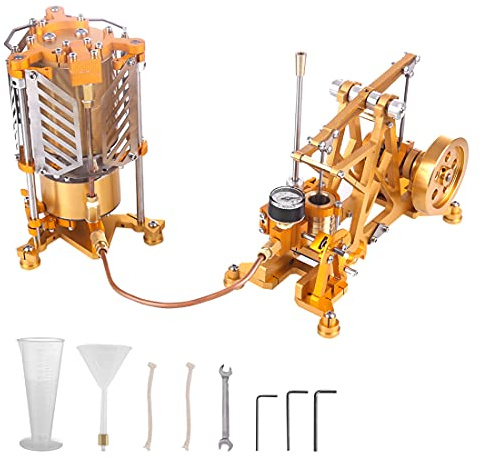 PizazzToy Kit di montaggio per macchina a vapore per adulti, modello educativo scientifico, pompa a vapore con generatore di caldaia, regalo creativo modello meccanico a vapore
