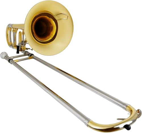 Lechgold QP-25L Quartposaune Messing - Stimmung: Bb/F - Handgehämmertes Schallstück aus Messing - Ergonomischer Ventildrücker aus Holz - inkl. Mundstück und Leichtkoffer mit Rucksackgurten
