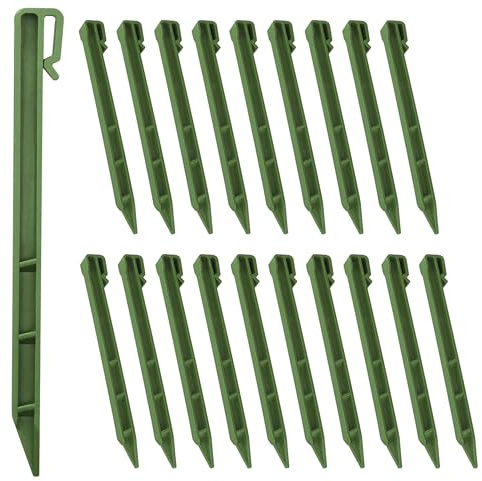 Clous de Jardin 25 cm Résistants aux UV – Piquets en Plastique Dur pour Bordures, Filets, Tentes et Bâches – Fixation Solide pour Paysagisme et Décoration Extérieure（20pcs）