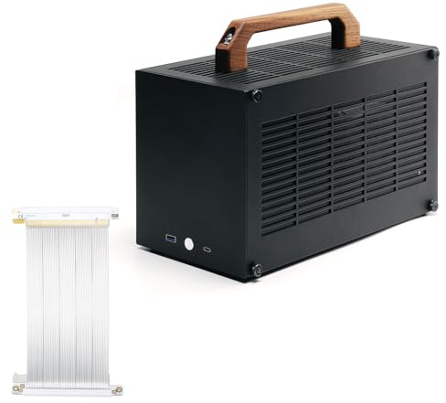 SGPC K49 Series Chassis/Portable Mini-ITX PC Gaming Case/7-8L Small Form Factor/300mm GPU & SFX PSU Support/USB 3.0 & Type-C Front I/O (black, wide&riser4.0v2)