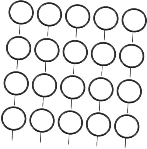 HOOTNEE 25 Juegos Clips y Anillos para Cortinas Negros Percha para Cortina Clip para Anillos Ganchos Decorativos Soporte De Ventana para Uso Baño y Cocina