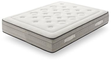 HÄUSBED - Colchón Breda 31 cm Airtech y Visco Airgel 85D | Núcleo D50 con 5 Zonas de Confort | Firmeza Alta | Reversible Verano/Invierno | Transpirable, Antibacteriano e Hipoalergénico (105x200 cm)
