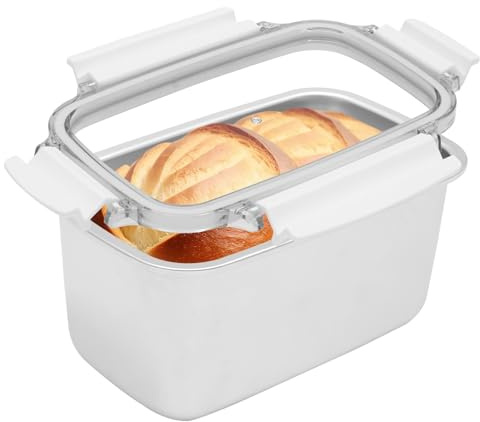 NZWBSHSSP 304 Stainless Steel Loaf Bread Pan with Lid Nonstick Deep Loaf Baking Tin with Airtight Lids for Homemade Sourdough Steel Toast Pan 21x13x10cm